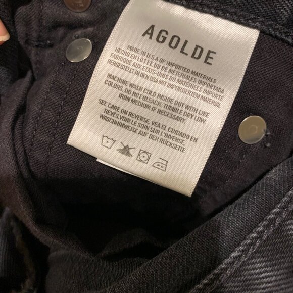 AGOLDE Cherie High Rise Straight Jeans Very Dark Grey Size 25 - Picture 6 of 8